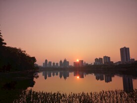 南湖落日