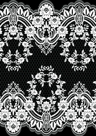 黑白花卉纹样