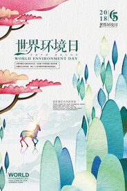 清新高档世界环境日环保宣传海报