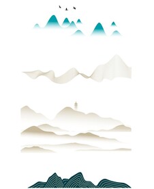 古风传统山纹宝塔素材