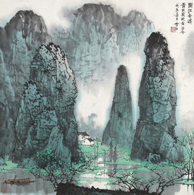 白雪石国画漓江奇峰 