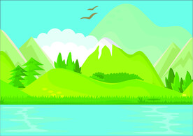 山水小清新背景