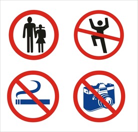 禁止攀爬吸烟拍照矢量图形