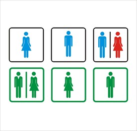 男女卫生间矢量图形
