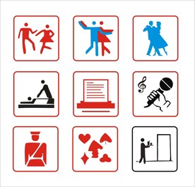 跳舞唱歌矢量图形