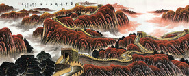 国画长城万城长城背景图