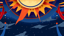  山海经神话故事国潮海报图片 