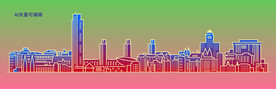 城市地标建筑线条
