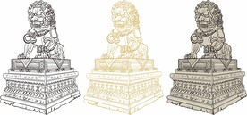 狮子手绘线稿矢量图cdr