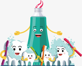 卡通牙膏牙齿