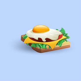 煎蛋切片面包矢量图形标识设计