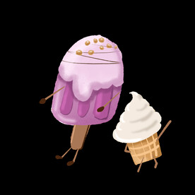 插画小元素卡通甜品雪糕