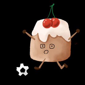 插画小元素卡通运动的蛋糕