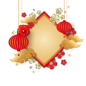 喜庆红色国风边框