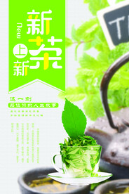 清新新茶上市春茶上市展示海报