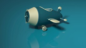 立体小飞机C4D渲染图模型图