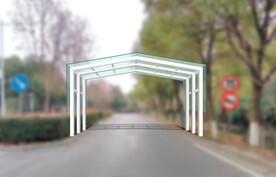 钢化玻璃雨棚效果图