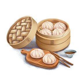 手绘小笼包