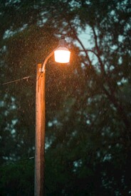 雨中路灯摄影