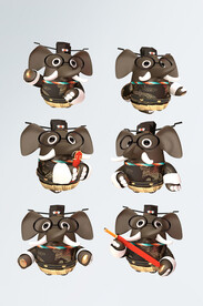  3d立体卡通国潮中国风京剧动