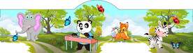 漂亮风景卡通 动物音乐会