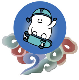 滑板协会卡通祥云