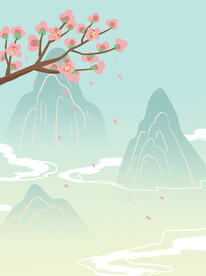 国潮山水风景背景