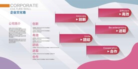 蓝紫色企业文化墙素材模板