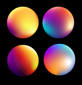 彩色渐变3D球体PNG