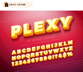 3D字母艺术字矢量素材