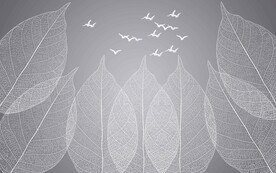 简约北欧叶子素雅电视背景墙壁画