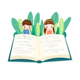 卡通儿童读书