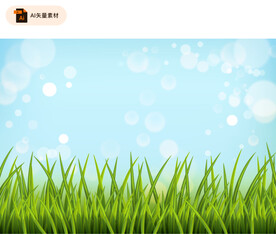 蓝天草地矢量背景