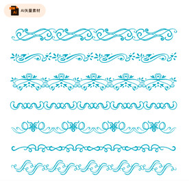 手绘花纹花边矢量素材