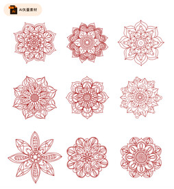 分形花纹矢量素材