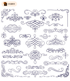 手绘花纹设计矢量图
