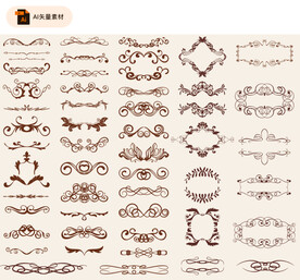 简洁装饰花纹设计矢量素材