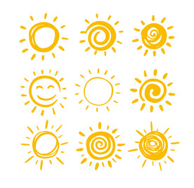 手绘太阳