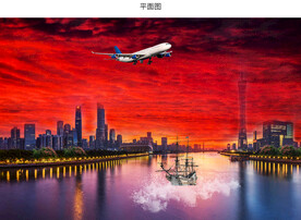 广州塔夜景晚霞图片