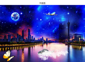 广州塔夜景星空图片
