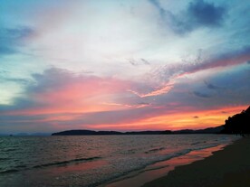 夕阳下的海滩