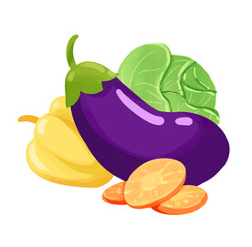 手绘卡通蔬菜紫茄子