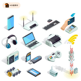 立体精美电子产品矢量素材