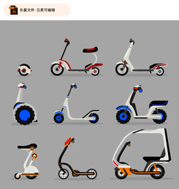 创意电动车设计矢量素材
