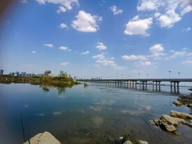  萨里市 湖 河流 全景 人间