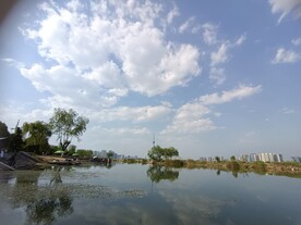  萨里市 湖 河流 全景 人间