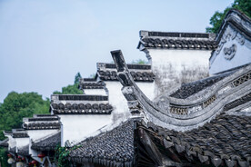 户外中式复古建筑屋檐