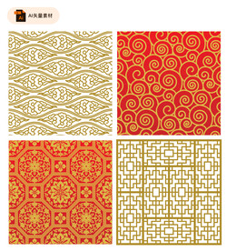 祥云花纹背景矢量素材