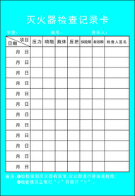 灭火器检查表