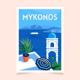 手绘爱琴海插画